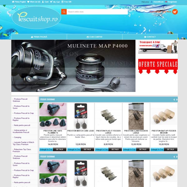 Creare magazin online importator produse pescuit